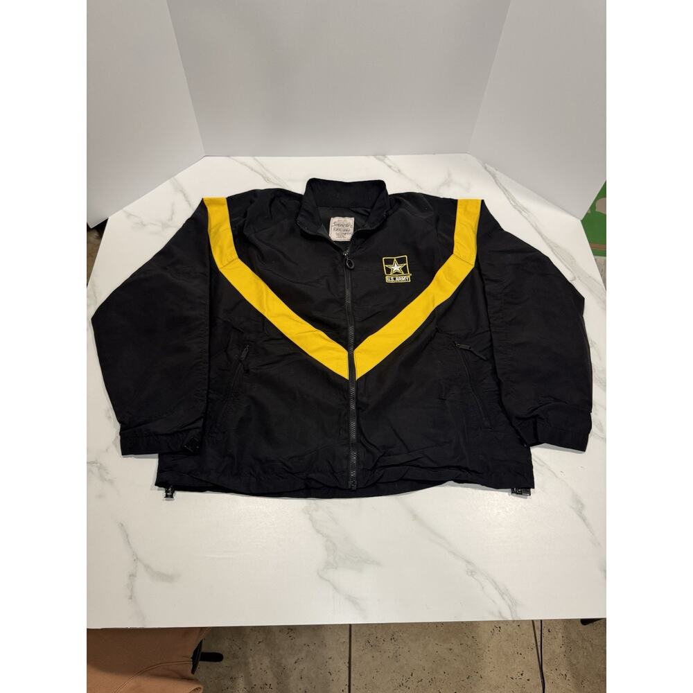 MEDIUM SHORT US ARMY Men's APFU Jacket Army Black Gold PT Fitness Windbreaker